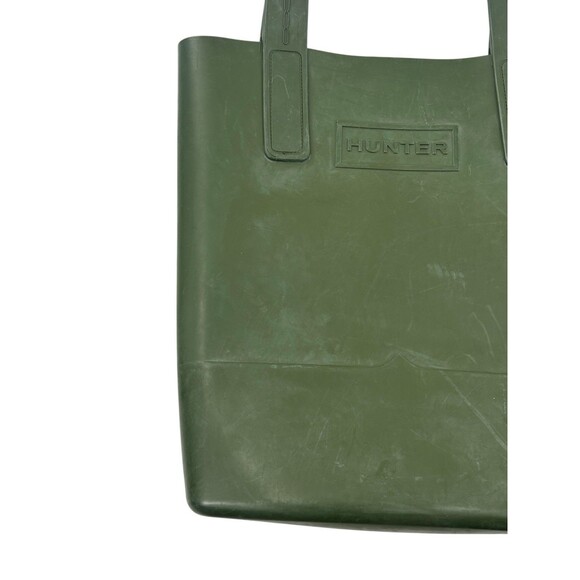 Hunter Tote Shoulder Bag Womens Rubber Green Open Style Double Top Handle Garden - Picture 2 of 13